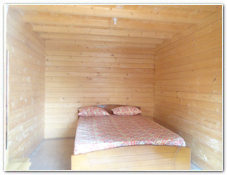 Wooden bed room interior