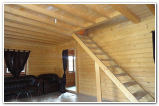 Duplex wood house wooden staircase 